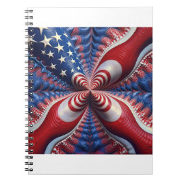Een mix van de Amerikaanse vlag en een fractal Notitieboek