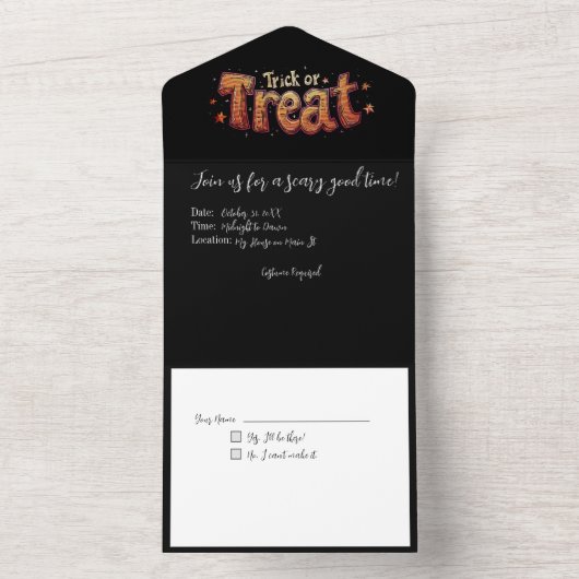 Een mix van Jack-o-Lanterns All In One Uitnodiging (Binnen)