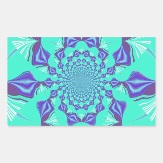 Een mix van Kaleidoscope en Mandala Art! Rechthoekige Sticker (Voorkant)