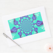 Een mix van Kaleidoscope en Mandala Art! Rechthoekige Sticker (Envelop)