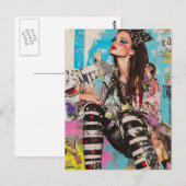 Een mode dame Collage Briefkaart (Voorkant / Achterkant)