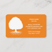 Een model voor een levensbuskaart met boomstructuu visitekaartje (Achterkant)