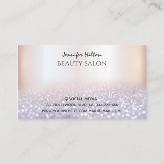 Een modern, aantrekkelijk meisje gezicht visitekaartje (Achterkant)