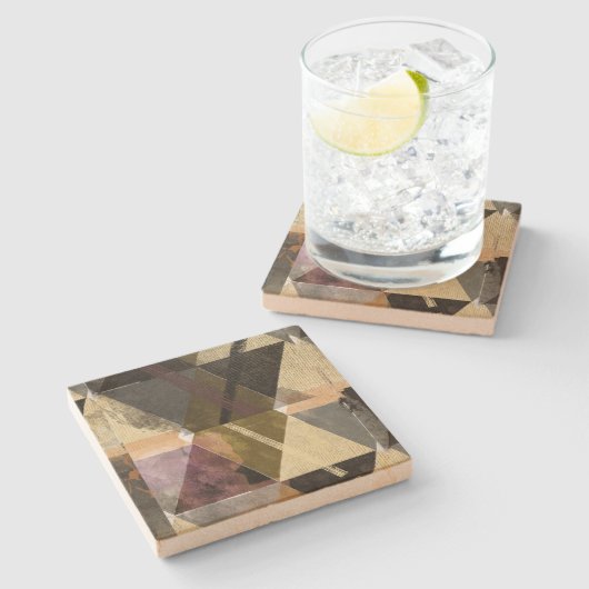 Een modern abstract ontwerp stenen onderzetter (Zijkant)