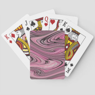 Een modern Abstract roze zwart golflengte Pokerkaarten