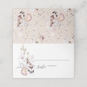 Een modern Baby shower met een minimale wilde bloe Plaatskaartje (Buitenkant ongevouwen)