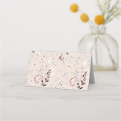 Een modern Baby shower met een minimale wilde bloe Plaatskaartje (Achterkant)