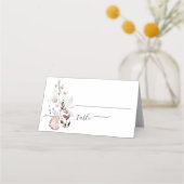 Een modern Baby shower met een minimale wilde bloe Plaatskaartje (Voorkant)