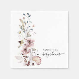 Een modern Baby shower met een minimale wilde bloe Servet