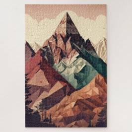 Een modern berglandschap in aardse harmonie legpuzzel