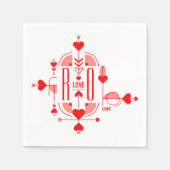 Een modern en romantisch monogram initiaal ontwerp servet (Voorkant)