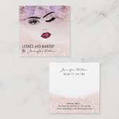 Een modern floraal sensueel gezicht vierkante visitekaartje (Voorkant / Achterkant)