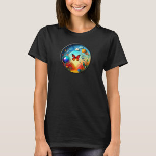 Een modern natuur thema abstract T-shirt ontwerp