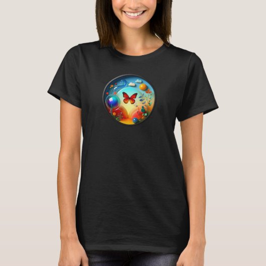 Een modern natuur thema abstract T-shirt ontwerp (Voorkant)