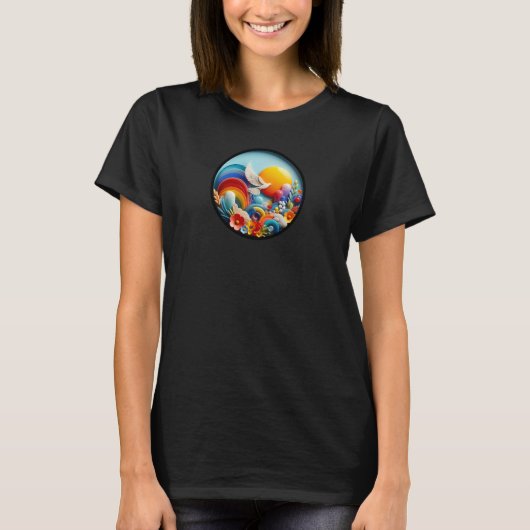Een modern natuur thema abstract T-shirt ontwerp (Voorkant)