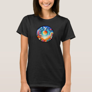 Een modern natuur thema abstract T-shirt ontwerp