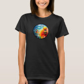 Een modern natuur thema abstract T-shirt ontwerp (Voorkant)