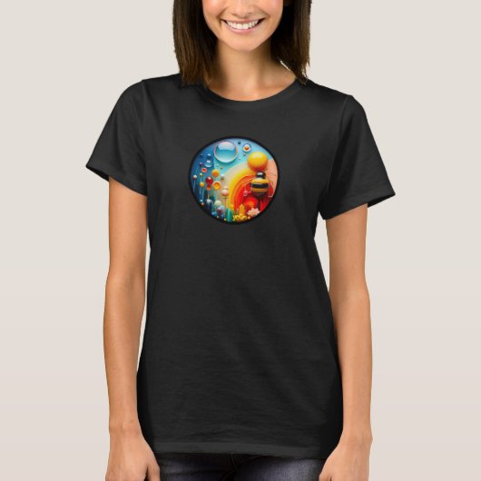 Een modern natuur thema abstract T-shirt ontwerp (Voorkant)