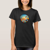 Een modern natuur thema abstract T-shirt ontwerp (Voorkant)
