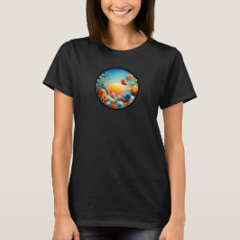 Een modern natuur thema abstract T-shirt ontwerp