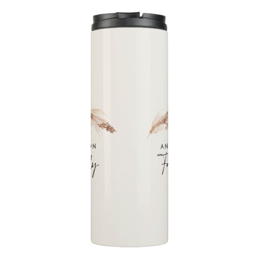 Een modern, natuurlijk pampas grasgeschenkdeeg thermosbeker (Achterkant)