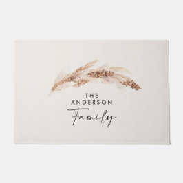 Een modern, natuurlijk pampasgrasgeschenk deurmat