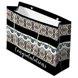 Een modern patroon felicitaties groot cadeauzakje