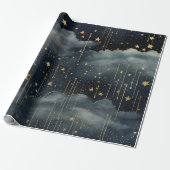 Een modern Sterrennacht naadloos patroon Cadeaupapier (Uitgerold)