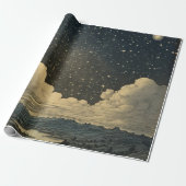 Een modern Sterrennacht naadloos patroon Cadeaupapier (Uitgerold)