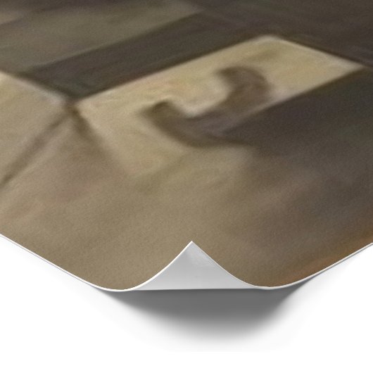 Een modern surrealistisch abstract schaakbord mono poster (Hoek)