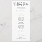 Een modern trouwprogramma. Liefs. Eenvoudige cerem Programmakaart (Achterkant)