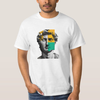 Een moderne 3D sculptuur "Michelangelo's David" T-shirt