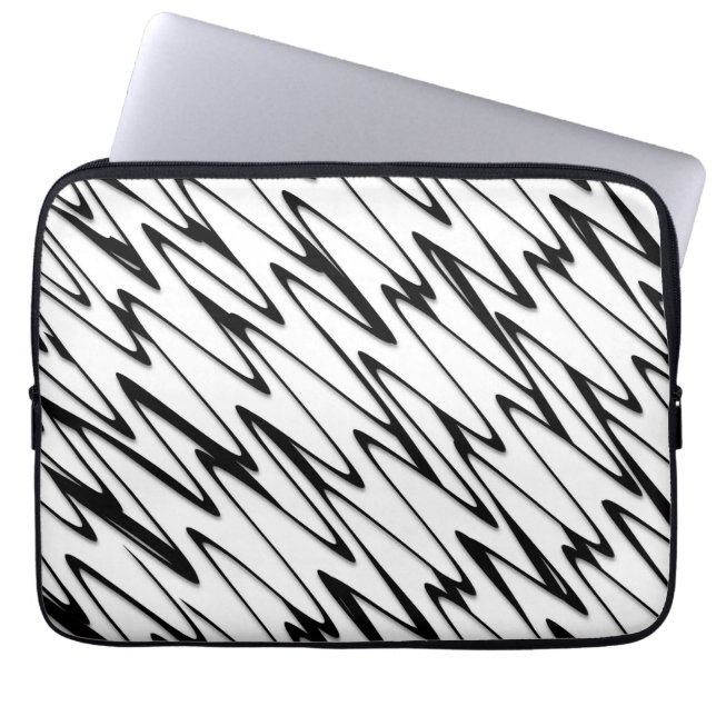 Een moderne Abstracte energetische lijnkunst Laptop Sleeve (Voorkant)