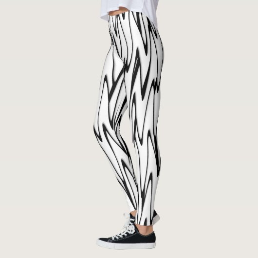 Een moderne Abstracte energetische lijnkunst Leggings (Links)