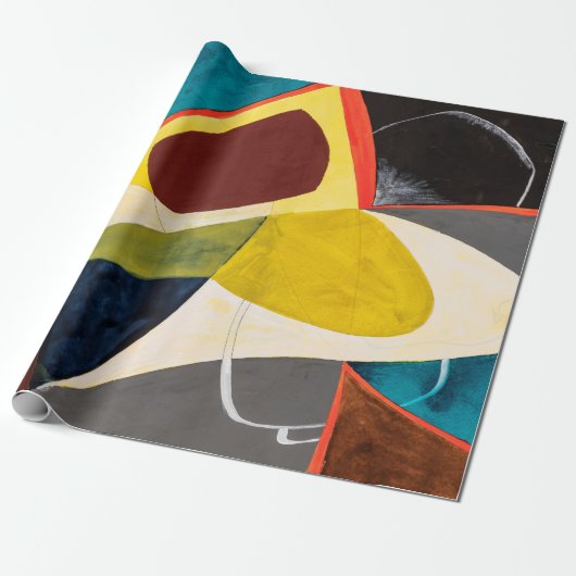 Een moderne Abstracte Waterverf schilderen. Cadeaupapier (Uitgerold)