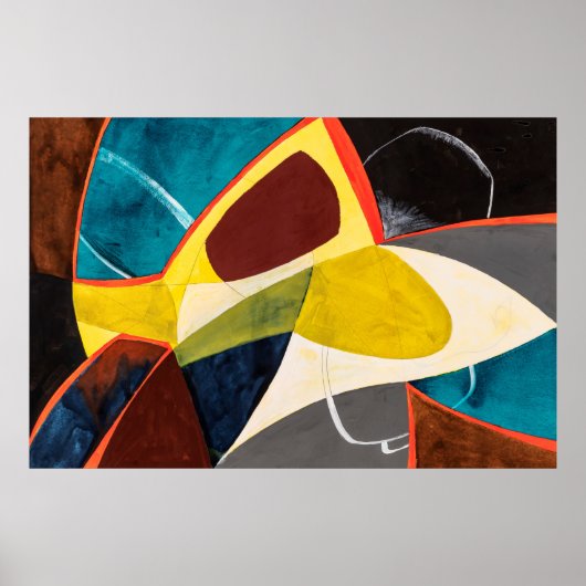 Een moderne Abstracte Waterverf schilderen. Poster (Voorkant)