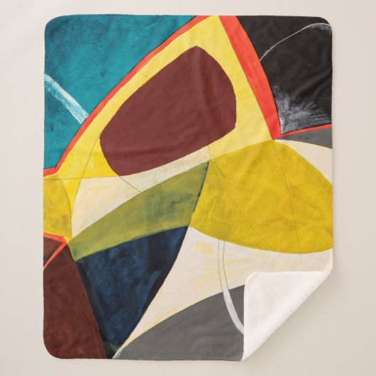 Een moderne Abstracte Waterverf schilderen. Sherpa Deken (Voorkant)