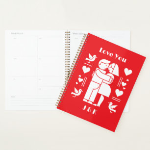 Een moderne Bauhaus gepersonaliseerde Valentijnsda Planner