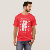 Een moderne Bauhaus gepersonaliseerde Valentijnsda T-shirt (Voorkant volledig)