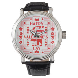 Een moderne Bauhaus Valentijnsdag Horloge