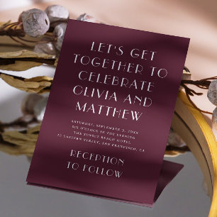 Een moderne bruine bruiloft met een minimale tipog kaart