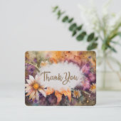 Een moderne dank u boeket flat dank u kaart (Staand voorkant)