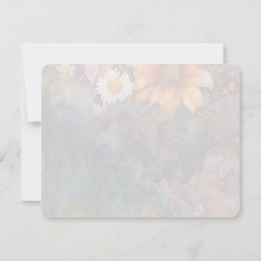 Een moderne dank u boeket flat dank u kaart (Achterkant)