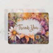 Een moderne dank u boeket flat dank u kaart (Voorkant / Achterkant)