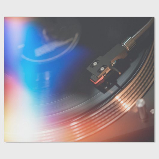 Een moderne draaischijf om muziek op audioschijf t cadeaupapier (Vlak)