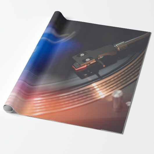 Een moderne draaischijf om muziek op audioschijf t cadeaupapier (Uitgerold)