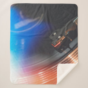 Een moderne draaischijf om muziek op audioschijf t sherpa deken