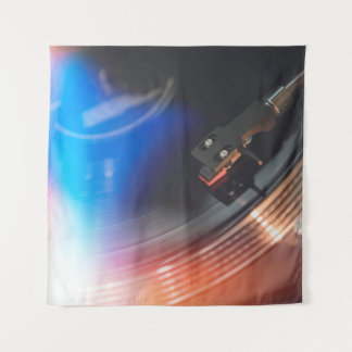 Een moderne draaischijf om muziek op audioschijf t wandkleed