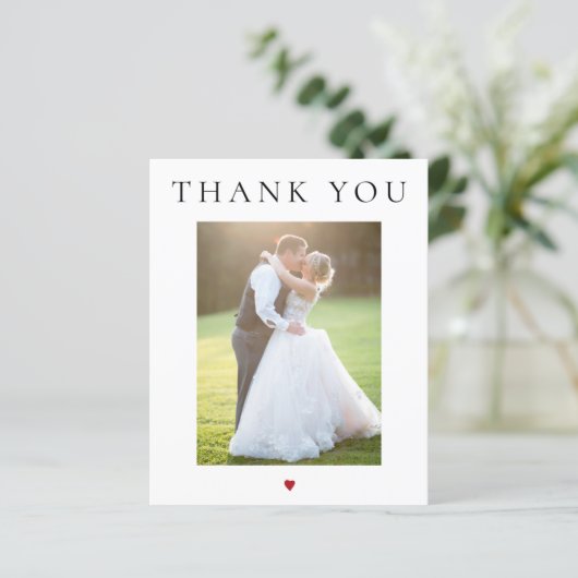 Een moderne, eenvoudige foto bruiloft bedankt (Staand voorkant)