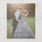 Een moderne, eenvoudige foto bruiloft bedankt (Voorkant)